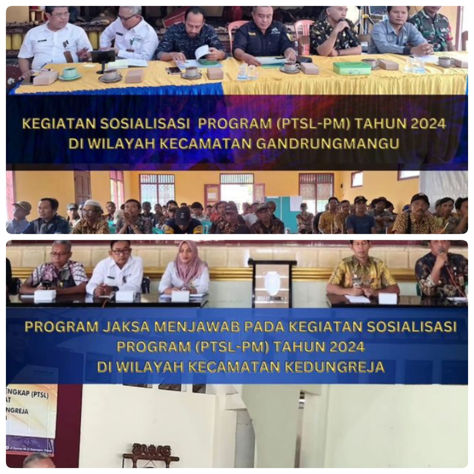 Kejaksaan Negeri Cilacap menyampaikan materi Penyuluhan tentang Program PTSL- PM di Desa