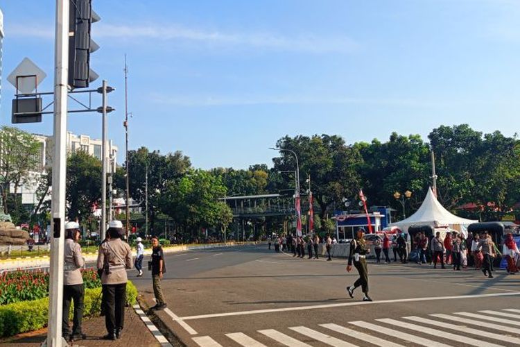 Peringatan Hari Ulang Tahun ke-80 RI, Polisi Tutup Arus Lalu Lintas di Kawasan Patung Kuda