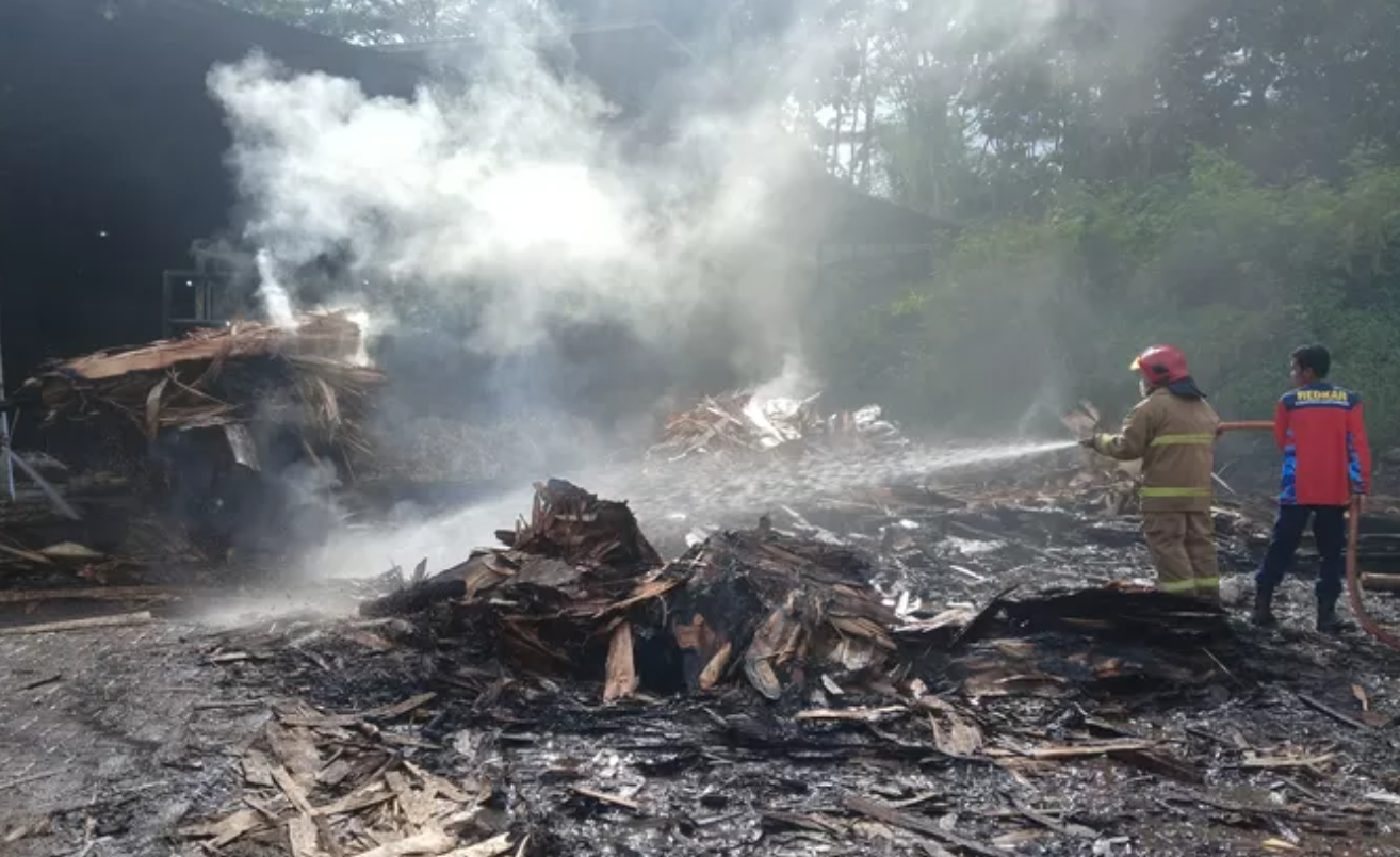 Pabrik Triplek di Banyuwangi Terbakar, Diduga Akibat Percikan Api Mesin Dinamo