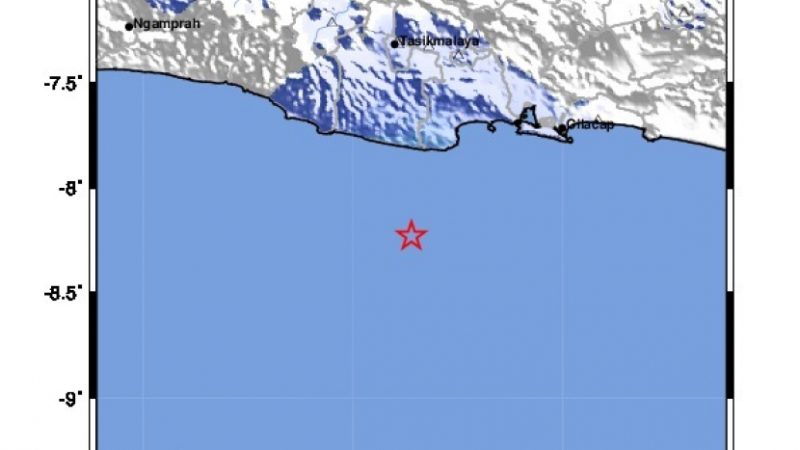 Gempa Hari Ini: Magnitudo 4.6 Guncang Cilacap, Terasa hingga Pangandaran