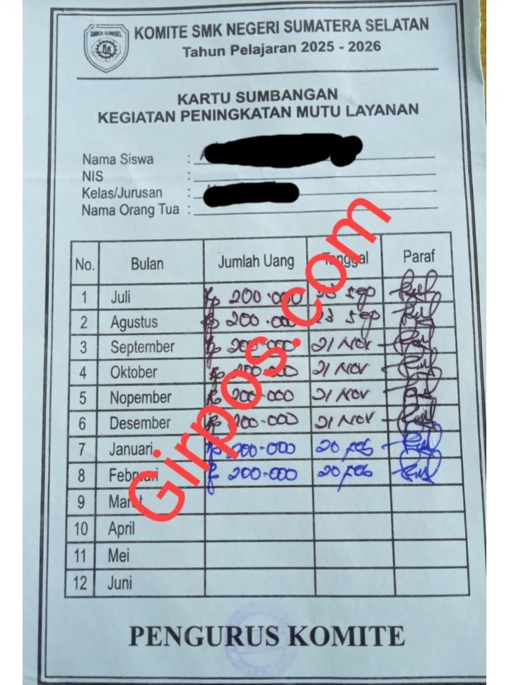 ‎Dugaan Pungli Berkedok Uang Komite di SMK Negeri Sumsel, Siswa Terancam Tak Bisa Ikut Ujian