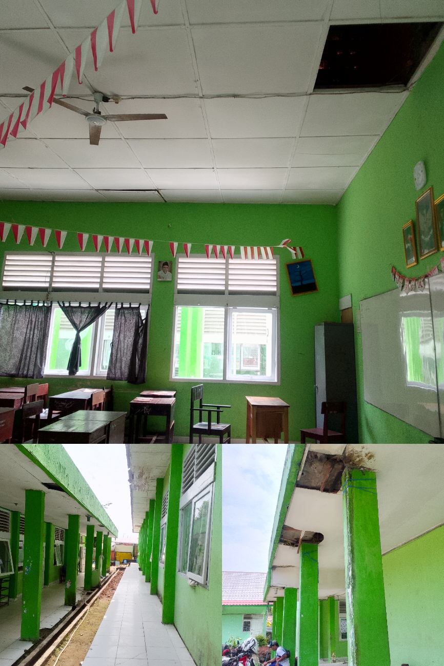 Plafon Bangunan SMAN 11 Palembang Diduga Kurang Terawat, Publik Pertanyakan Perawatan Fasilitas Sekolah